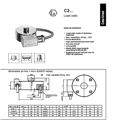 C2/10T,HBM C2/50KG稱重傳感器,德國(guó)HBM C2/10T