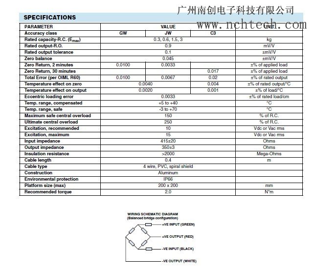 美國特迪亞1004-0.3KG稱重傳感器